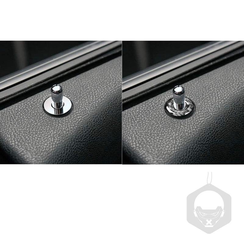 NVCNX Real Carbon Fiber Accessories Compatible with Dodge Charger 2011-2023 2012 2013 2014 2015 2016 2017 2018 2019 2020 2021 2022 Inner Door Lock Pin Ring Cover Sticker Interior Trim Kit Black 4PCS Door Lock Ring