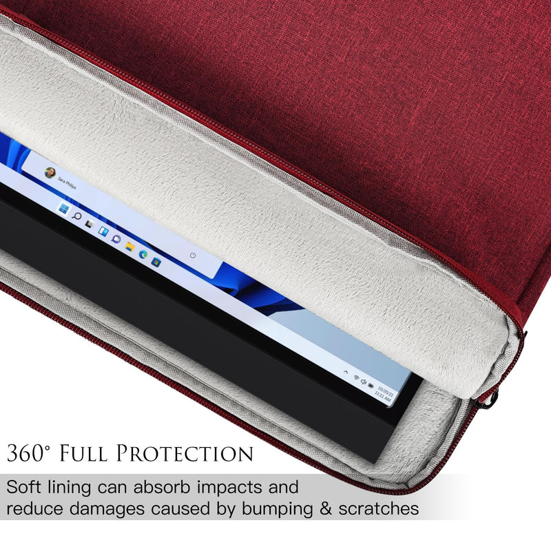 Portable Monitor Case 15.6 Inch, 16.1 Inch Carrying Monitor Sleeve Bag for InnoView Arzopa Lepow GTEK ViewSonic KYY AOC 15.6" USB-C Portable Display Monitors, 15"x10.8" Wine Red