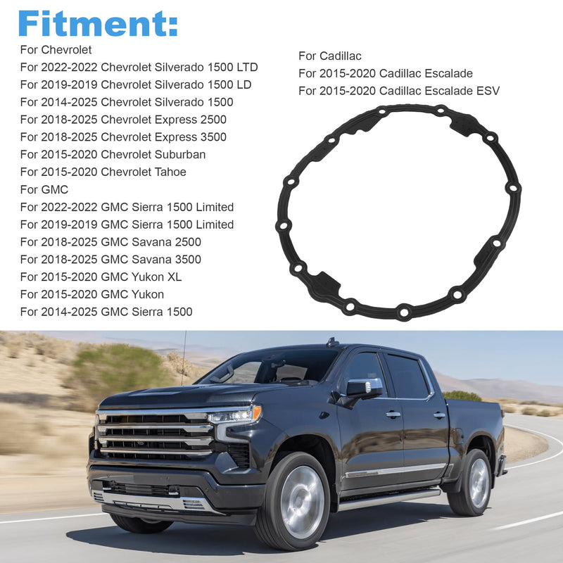 Rear Axle Housing Cover Gasket Differential Seal 22943110 85720902 for Chevrolet Silverado GMC Sierra 1500 2014-2025 Yukon XL 2015-2020