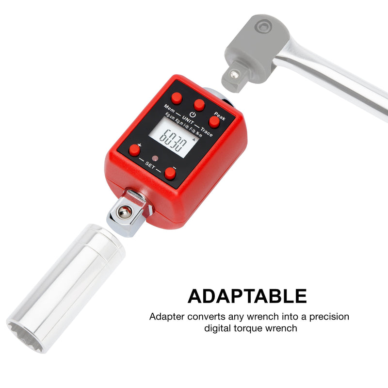 NEIKO 20741A 1/2” Digital Torque Adapter, 29.5-147.5 Ft-Lb, 1/2” Drive Digital Torque Wrench Converter/Torque Wrench Adapter, Alert Signals Torque Setting, Calibrate Digital & Analog Torque Wrench 1/2" Drive