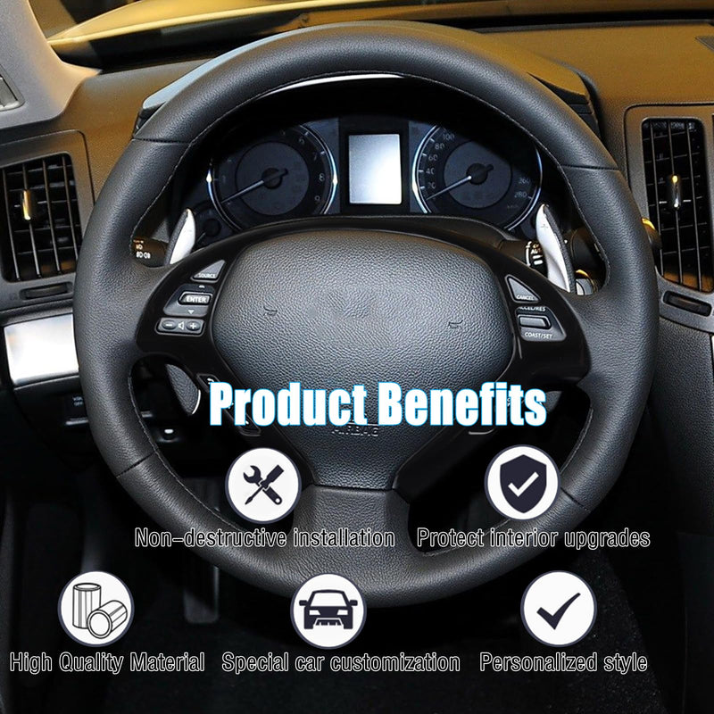 Car Button Frame Cover Trim Compatible with Infiniti G37 2007-2013, Car Panel Protection Frame Trim Decoration Accessories (Glossy Black) glossy black