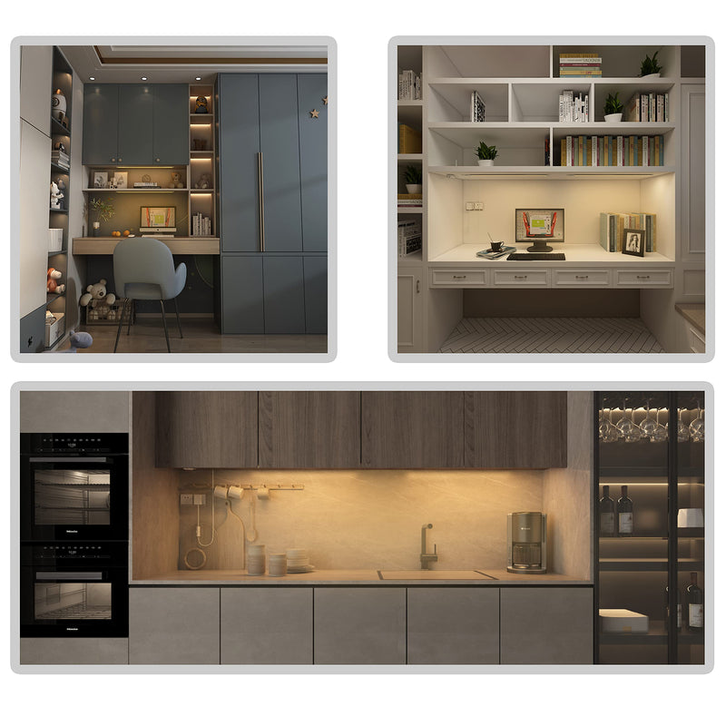Under Cabinet Lighting LED 20In Kitchen Under Counter Light Fixtures Dimmable with Manual Sensor Control,Desk,Over Sink,Tool Box Hutch Light Bar Plug in,3000K Warm White,Sliver White,1pcs