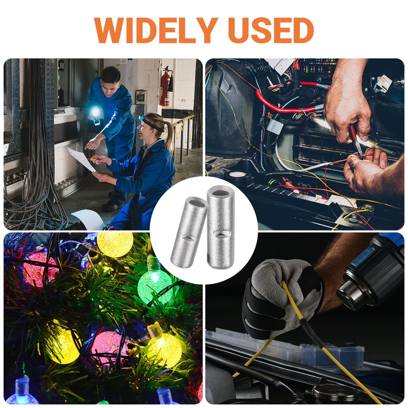 474 PCS-Red Copper Non Insulated Butt Connectors Kits with Heat Shrink,22-6 AWG Uninsulated Butt Connector for Electrical Wiring 474
