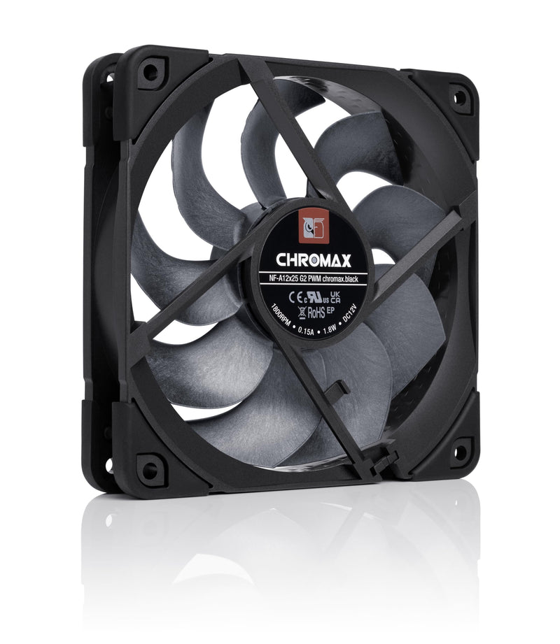 Noctua NF-A12x25 G2 PWM chromax.Black, Premium-Quality Quiet 120mm PC Fan (Black)