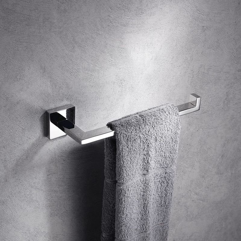 Miyili Towel Ring Bathroom Hand Towel Holder Square Style Towel Rack Wall Mounted Polished Stainless Steel, D06C Polished Steel