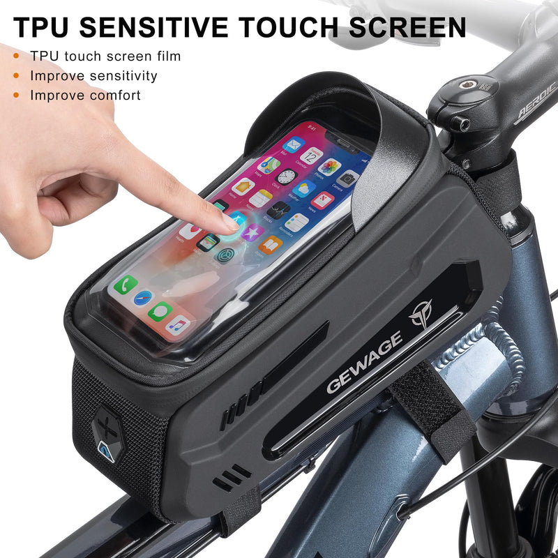 GEWAGE Bicycle Phone Mount Bag & Bicycle Tire Pump, Bike Multitool with Tyre Lever - Bike Tool Kits for Repair and Maintenance at Home or On The Road Ge-0541-41cp