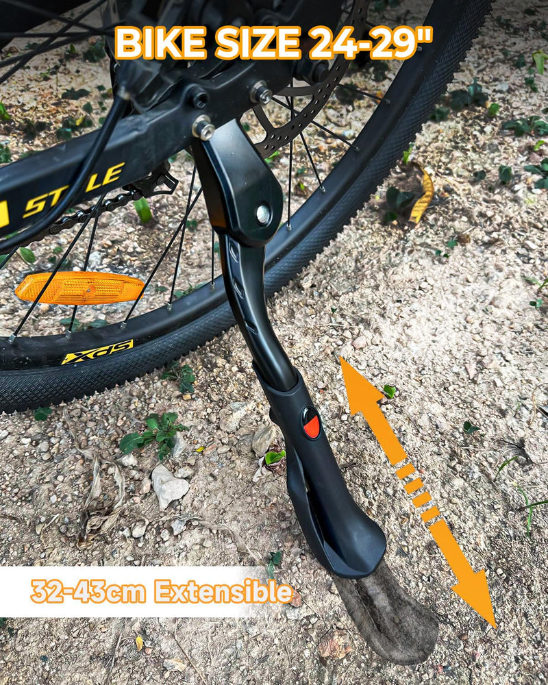 Wakano Bike Kickstand 24"-29", Adjustable Height Bike Stand for Adult Bike, Electric Bike, Mountain Bike, Fat Tire Bike, Motorcycle. Required 2 Holes In Bike Chainstay(40mm apart).