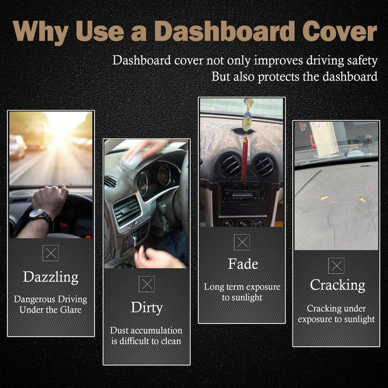 KEYOOG Dashboard Cover Dash Mat Fit for 2012-2007 Le-xus LS LS460 LS600H (for Left Hand Drive),Car Dash Board Mat Anti-Glare Carpet,Non-Slip Pad Sunshield Protector (Black) Black Fit 07-12 LS460/LS600H - (Black)