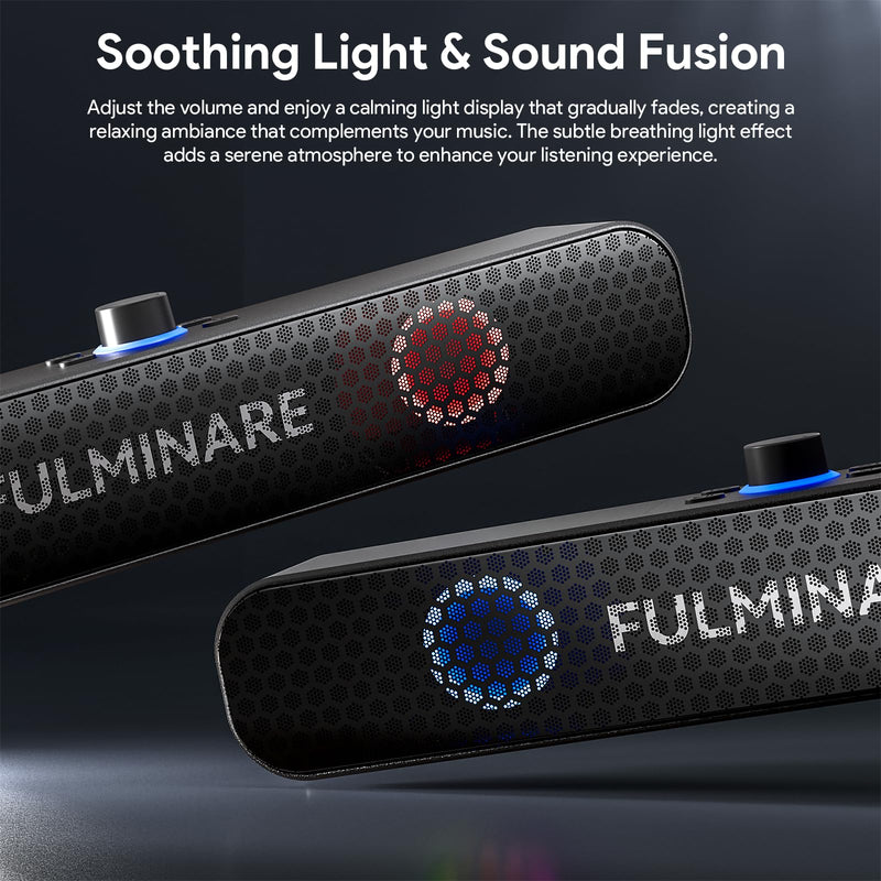 FULMINARE Bluetooth Speaker with 26W HD Sound, Portable Speaker Up to 30H Playtime, AUX&TF-Card&USB Input, LED Lights, Speakers Bluetooth 5.3 Wireless for Home/Party/Outdoor, (Black) Black