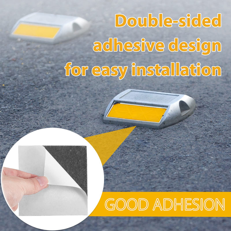 Gueevin 20 Pcs Adhesive Pads for Road Reflectors 4 Inch Driveway Reflector Markers Tape Adhesive Pad for Street Pavement Asphalt, Industrial Grade Glue for Markers