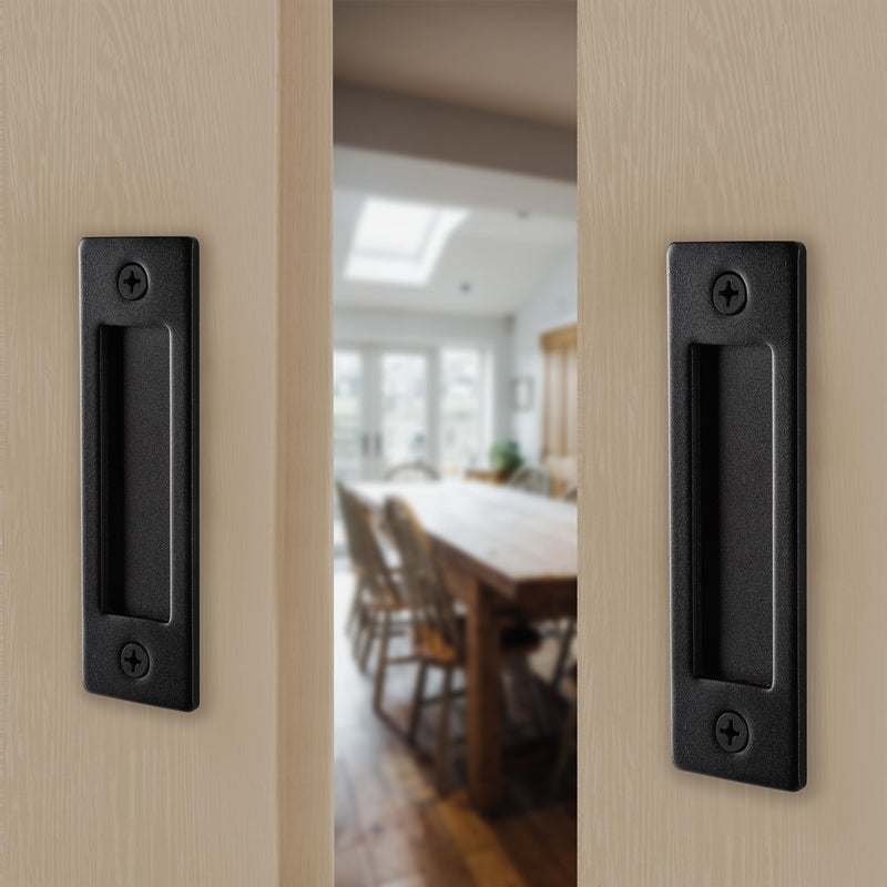Wright Products Barn Door Handles Set - Matte Black Sliding Barn Door Hardware Kit, 2 Pack