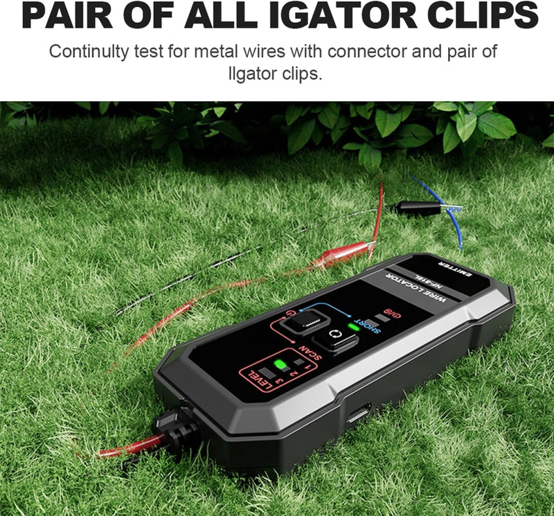 Underground Wire Locator, Underground Cable Locator for Pet Fence Buried Sprinkler Valve, Cable Tester for Locating Irrigation Tone Generator Kit, Electrical Underground Wire Tracer