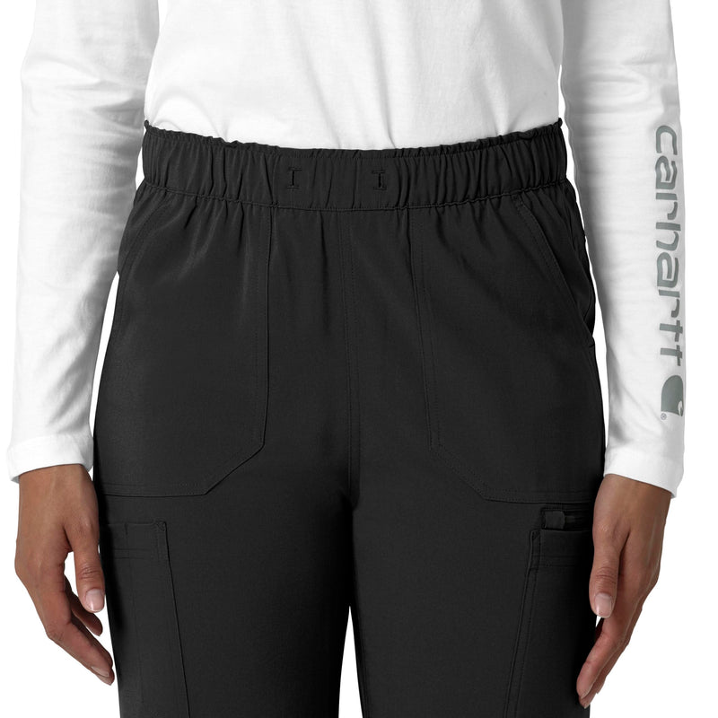 Carhartt Scrubs for Women Force Cross-Flex Straight-Leg Cargo Pants with Drawstring and 7 Pockets Medium Black