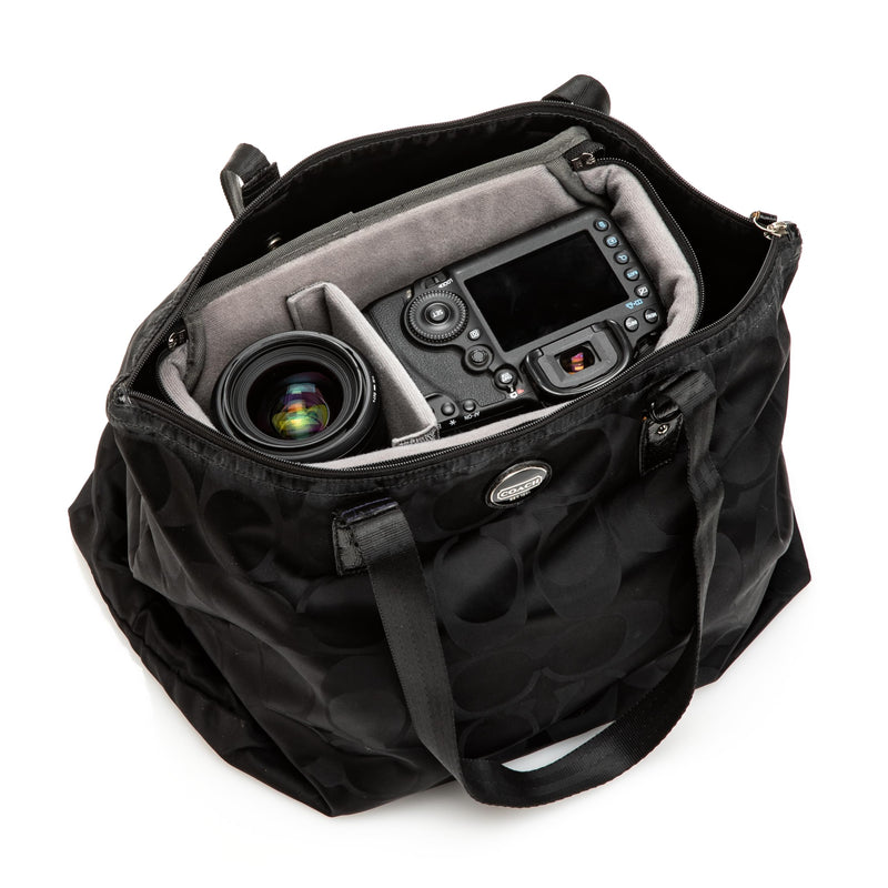 Tenba BYOB 10 Camera Insert - Turns any bag into a camera bag for DSLR and Mirrorless cameras and lenses – Black (636-630) | 300D polyester insert with YKK zippers and mesh pockets for mirrorless cameras, lenses and accessories
