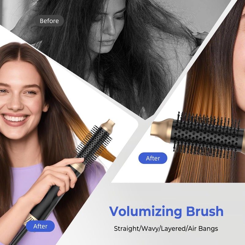 UMIGA Professional Hot Air Styler Brush, 5 in 1 Hair Dryer Hair Styler, Creates Frizz Free Smoothing Voluminous Blowouts and Loose Curls, Ideal for All Hair Styler with Heat Protection Black