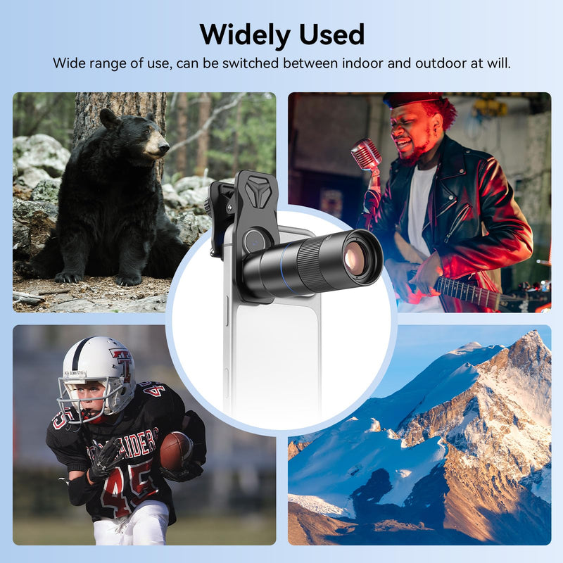 6X Telephoto Lens for Smartphone, HD Phone Camera Lens Kit with Universal Clip, Phone Lens Attachment for iPhone, Samsung and Android Phones, Wildlife, Sports, Concerts and Travel