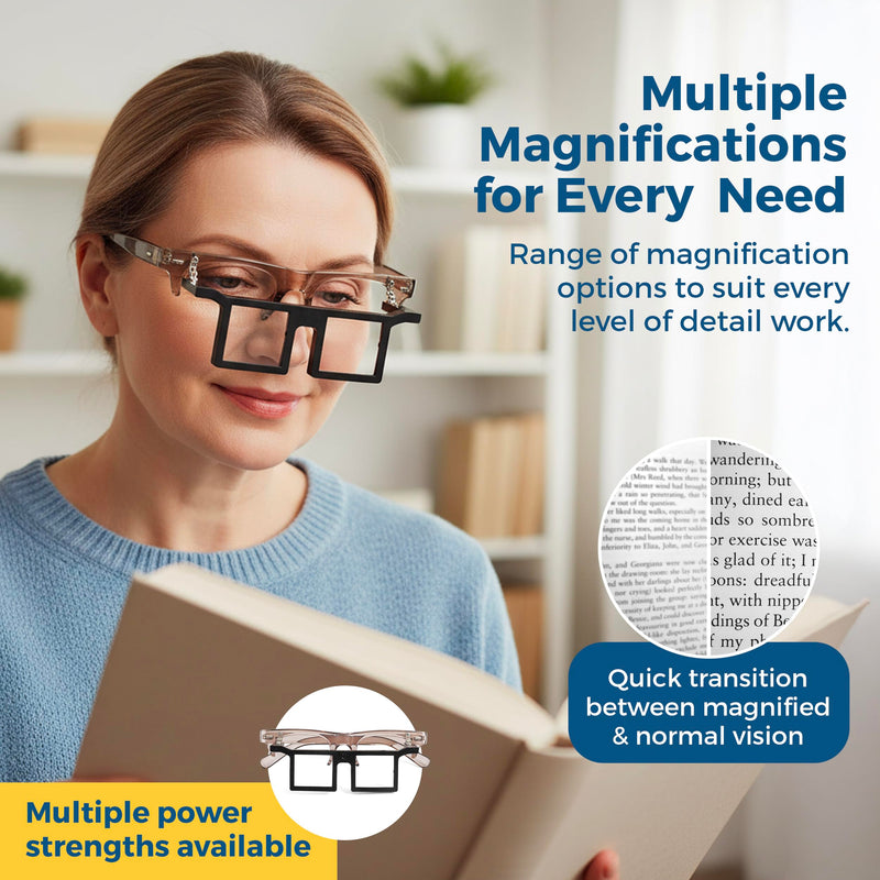 Telesight Half Frame # 44 Jewelers Glasses, Magnifying Headset, Lightweight, Available in 3 Powers, Headband Magnifier, Perfect Jewelers Vision Glasses and Lash Magnifier. Choose Below TLA-44 2.00X
