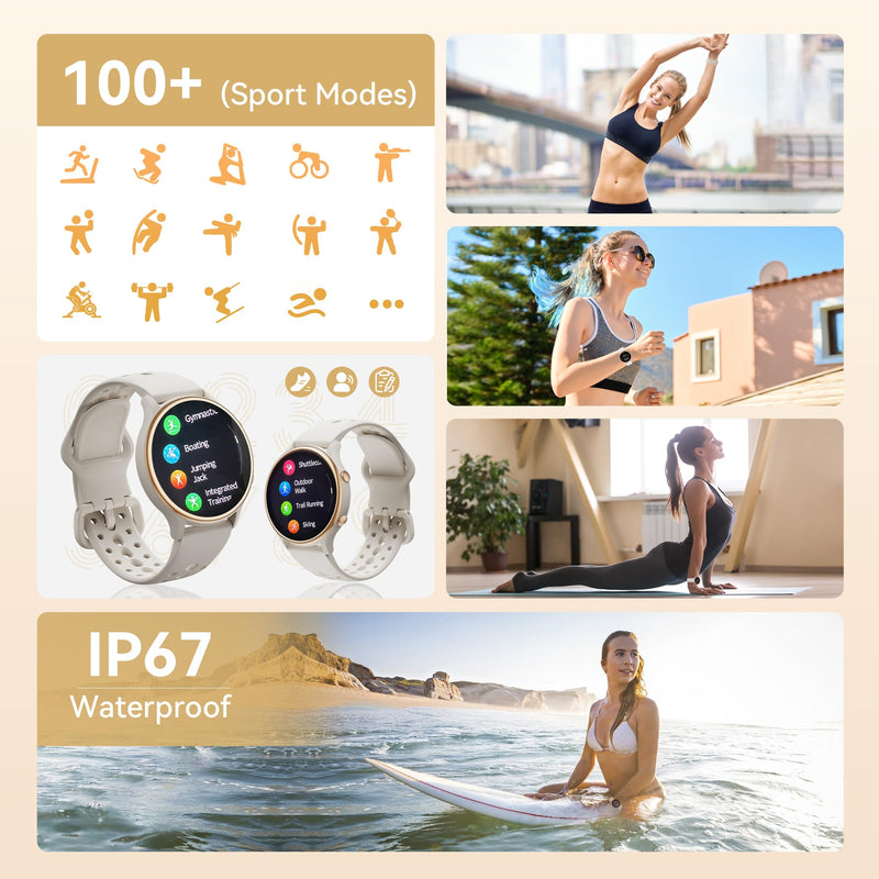 ICOMTOFIT Smart Watches for Women, Fitness Tracker with Heart Rate & SpO2 Monitor, IP67 Waterproof Activity Tracker for Men & Women, Smart Watch for iPhone & Android Gray