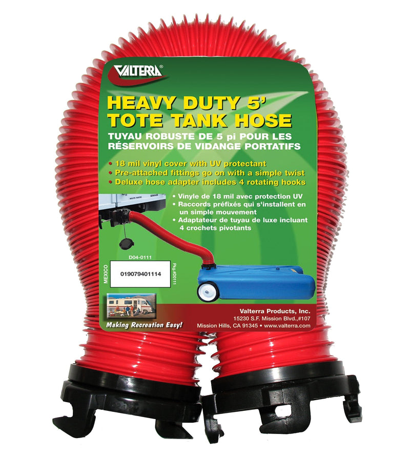 Valterra D04-0111 Heavy-Duty Tote Tank Hose - 5' , Red