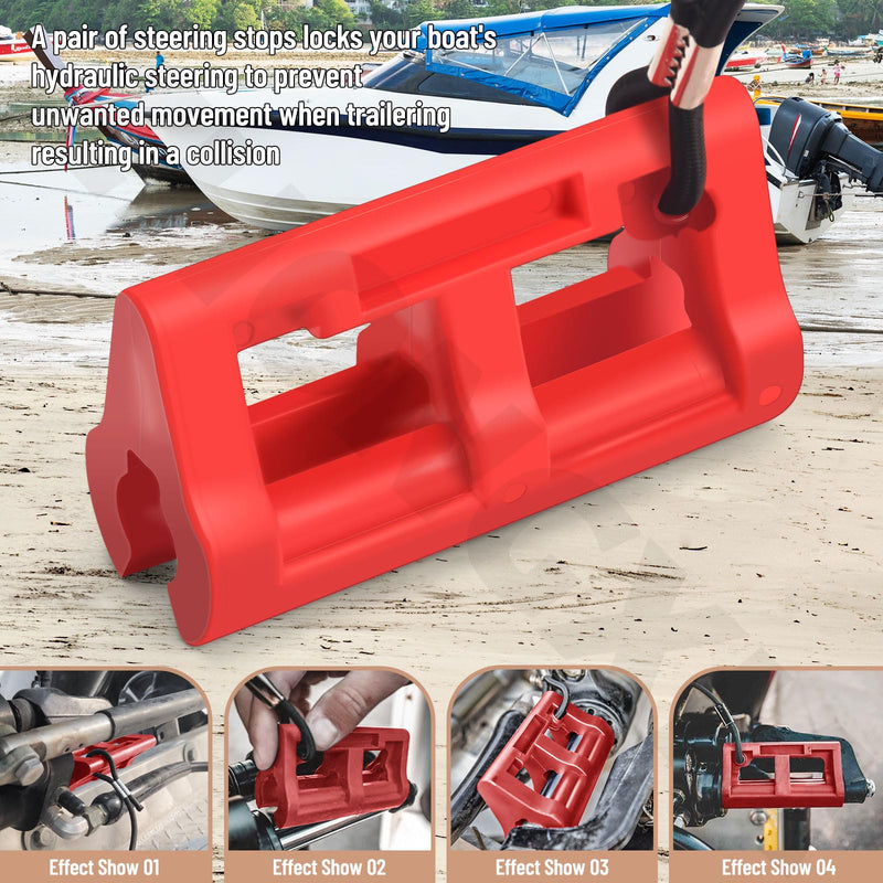 4" Steer Stop Outboard Hydraulic Steering Lock, Hydraulic Steering Locks 4" Outboard Motor Steering Lock for Outboard Motor Trailering/Transport, Steer-Stop Steering Lock 1 Pair