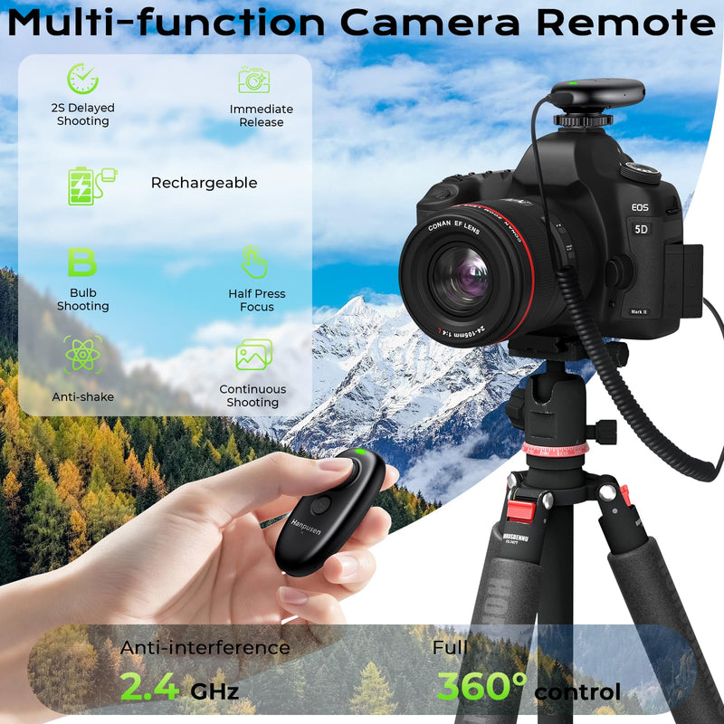 Rechargeable Camera Remote Shutter Release for Sony - Hanpusen Wireless & Wired Remote Control for Sony A7 V, A7C II, A7 III, A7 IV, ZV-E10, A6400, A9 III, A1, A7R V, A6700, ZV-E1, FX3, FX30,RX100 VII