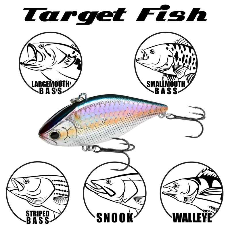 LUCKY CRAFT LV-150, Freshwater Bass Fishing Lure, Lipless Crank Bait, Smallmouth, Sinking, Tournament Winning, Perfect Wobbling, Fishing Gear, Fishing Accessories, Fishing Tackle 052 Aurora Black