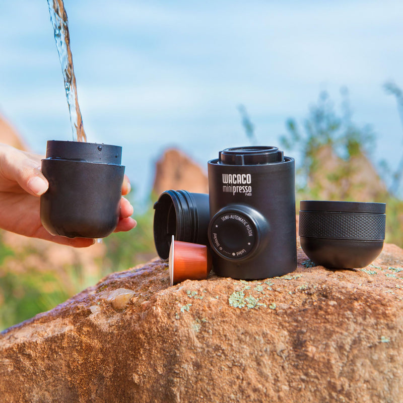 WACACO Minipresso NS, Portable Espresso Machine, Compatible Original NS Capsules, Travel Coffee Maker, Manually Operated from Piston Action