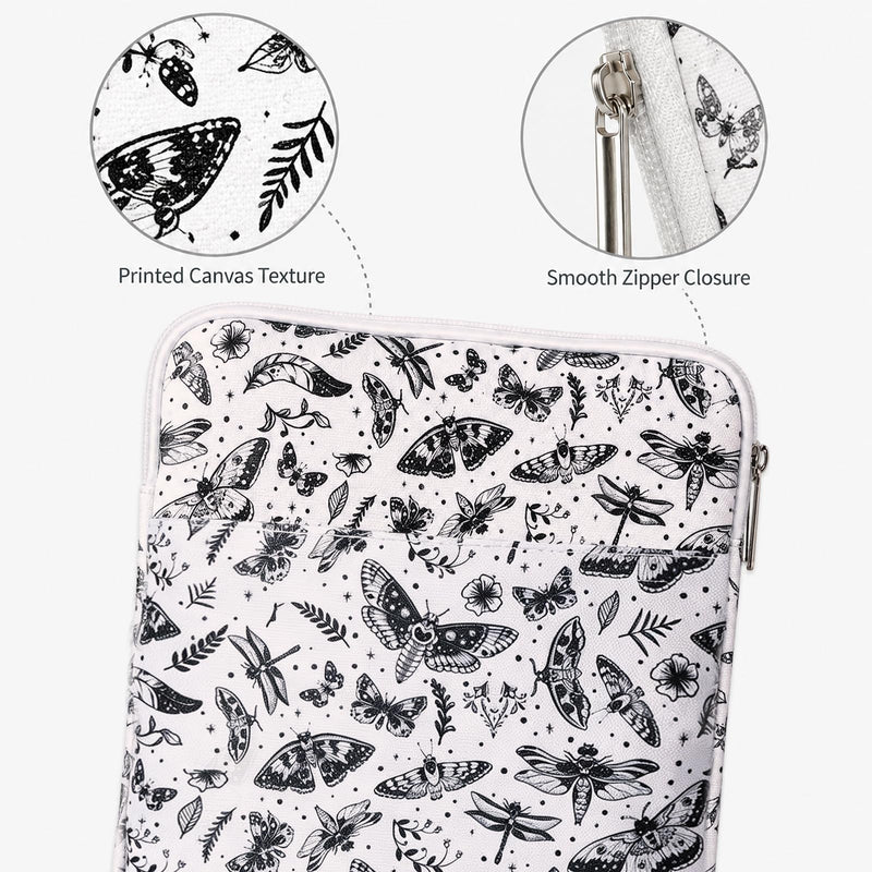 Padded Ereader Sleeve Pouch - Protective Book Sleeve for Kindle | 6-7 Inch Moth Print Tablet Bag Carrying Reading Accessories for Paperbacks Bookish Gifts for Bookworms Reading Lovers Friends
