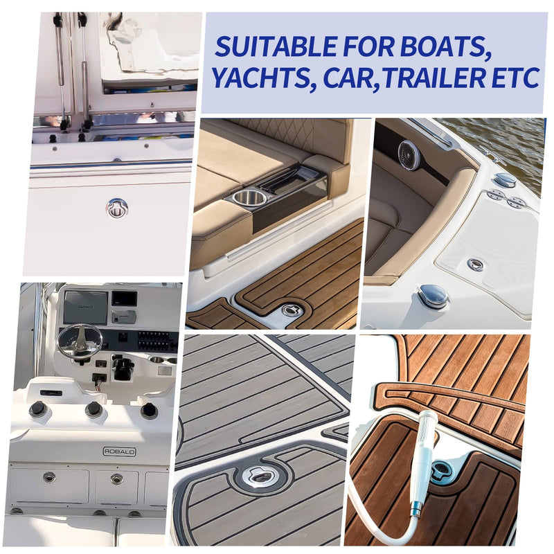 2Pcs Durable Flush Boat Hatch Stainless Steel Flush Pull Latch Lift Ring Handle Marine Locker