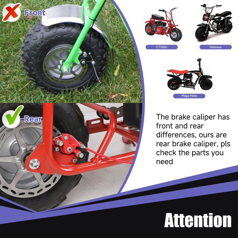 Mini Bike Brake Lever Cable Assembly Kit + Mini Bike Brake Caliper Replacement for Coleman CT100U CC100X Baja DB30 Motovox MBX10 MBX11 MMB80 MMB105 79cc 97cc 100cc Powersports Parts Black