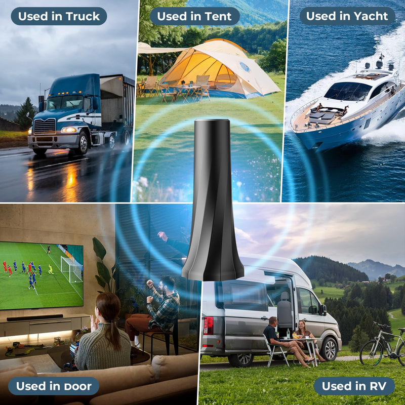 2026 Upgraded TV Antenna for Smart TV, Digital Antenna for Local Channels, 3200+ Miles Range TV Antenna Indoor with 360° Signal Strongest Booster, Supports 1080P 4K 8K Reception HD 16.45FT Cable