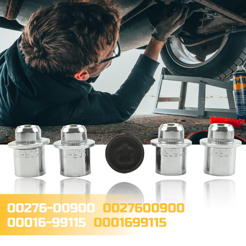 Wheel Locks Anti Theft Locking Lug Nuts Set M12 X 1.5 Fits for Toyota Prius Camry Tacoma Corolla RAV4 IS350 ES350 RX350 GS350 2001-2022 Replaces#00276-00900,0027600900 silver