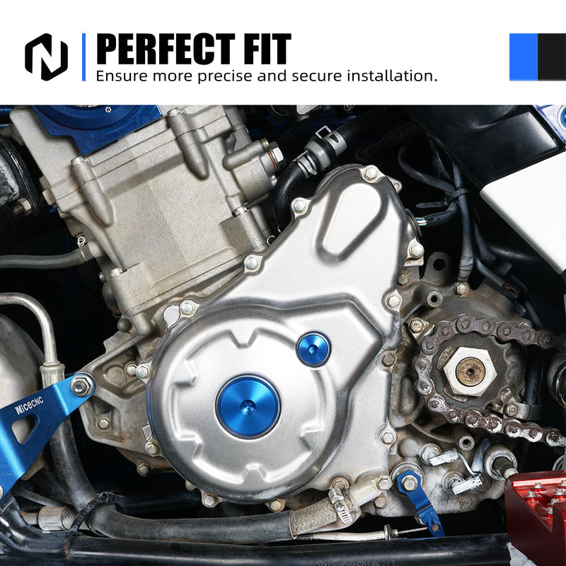 NICECNC Aluminum Engine Crankcase Cover Plugs Kit Compatible with Yamaha YZ450F 2006-2009 YFZ450 2004-2009 YFZ450 2012-2013 WR250F 2003-2014 WR450F 2003-2015