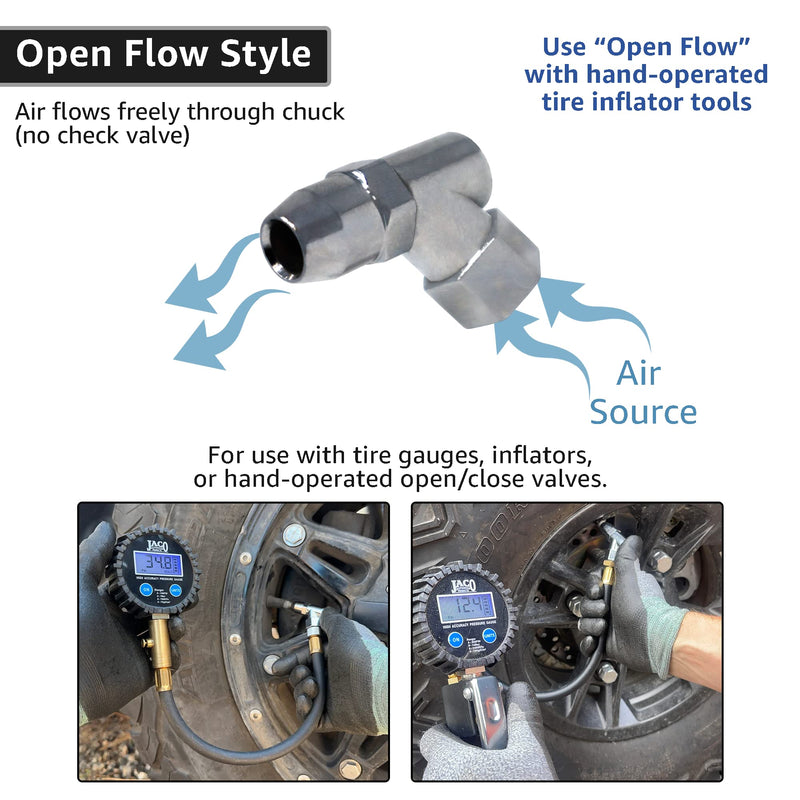 JACO Advanced Angled Tire Air Chuck - 1/4" NPT (Pack of 2) (Open Flow) Open Flow