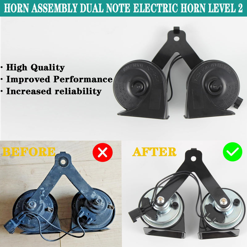 Horn Assembly Dual Note Electric Horn Level 2 Compatible with 2015-2022 Ford F-150 2018-2022 Ford Expedition Replaces# ‎‎FL3Z-13832-C FL3Z-13832-B FL3Z-13832-A