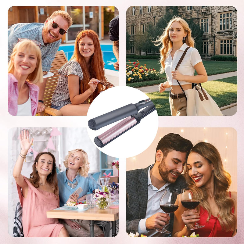 Hair Waver Crimper, 20mm French Wave Curling Iron for Women, Mermaid Waver Hair Curler with 5 Adjustable Temperatures, Iron Wand Hair Wavers for Short, Medium, Long Hair
