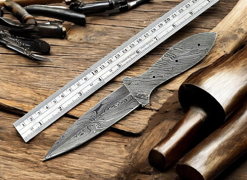 LOT OF 5 PIECES HAND FORGED DAMASCUS STEEL FULL TANG KNIFE BLANK BLADE KNIFE MAKING SUPPLIES (5 DIFFERENT PIECES SET) 5 DIFFERENT PIECES EACH OTHER KNIVES SET