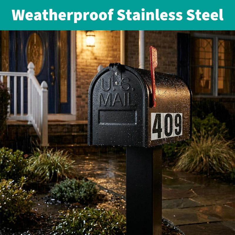 6.25"W x 8.25"H Arm Scratch Free Mailbox Door Replacement, Black Metal Front Panel with Install Kit, Fits Most Mailboxes, No Tool Hand Tighten Screw Fixed Repair Rusted or Damaged Mailbox Door