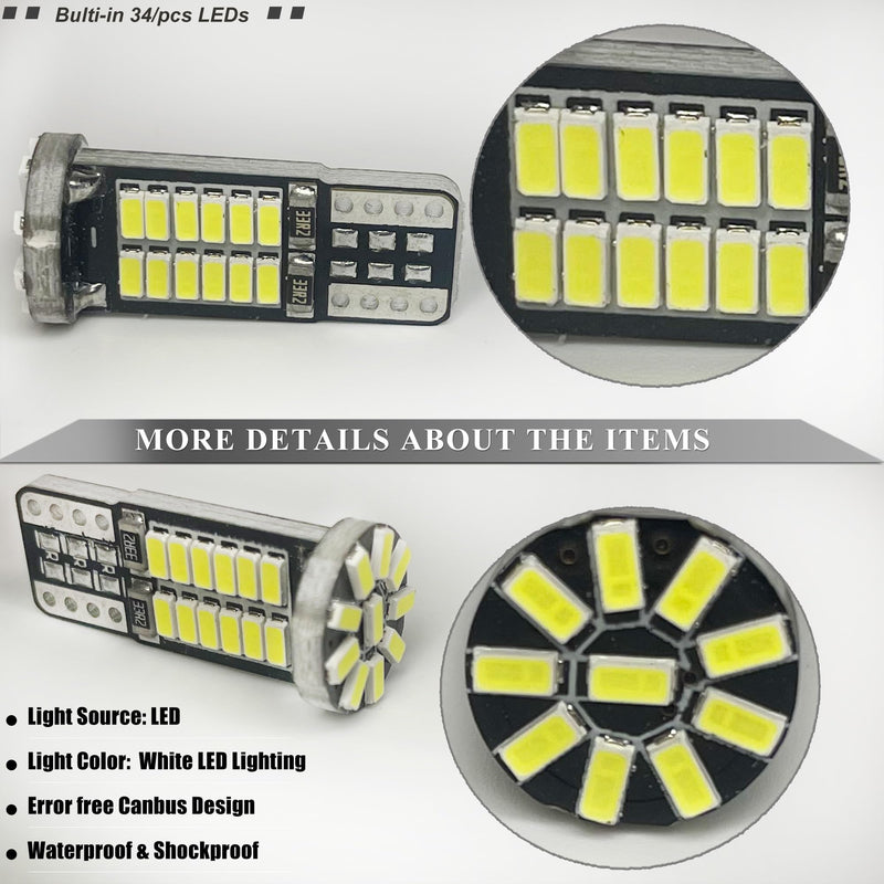 LED Roof Cab Marker Lights Bulbs for Ford 1999-up F150, 2000-up F250 F350 F450 F550 Super Duty White LED Front Up Top Clearance Marker Lamps Bulbs