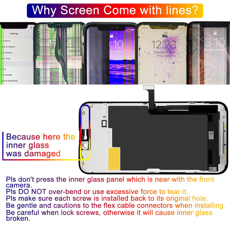 Screen Replacement for iPhone 15 Pro Max 6.7’, 3D Touch Display Full Repair kit, Digitizer Assembly with Tools Set, Tempered Glass, Instruction 6.7 inch 15 Pro Max