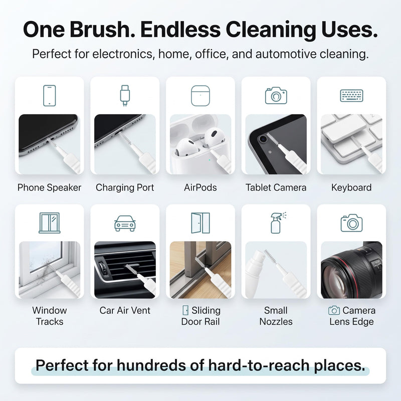 Phone Port Cleaner - 10 Pack Phone Charge Port Cleaning Tool Kit, Cell-Phone Charging Port-Cleaning Kit, Charging Port-Cleaner, Anti-Clogging Mini Brushes for Clean Mobile Speaker, Tablet, Camera