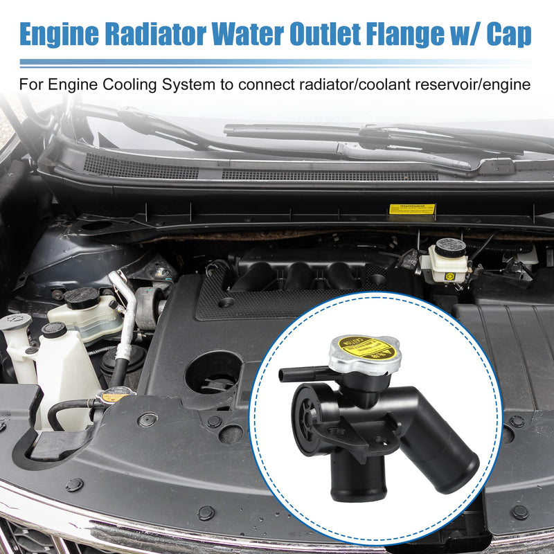 uxcell No.21517JP00A/214308991A Engine Radiator Filler Neck with Fully Sealed Cap for Nissan Quest 14-17 for Nissan Murano 09-14 Plastic Upper Radiator Coolant Filler Neck Water Pipe