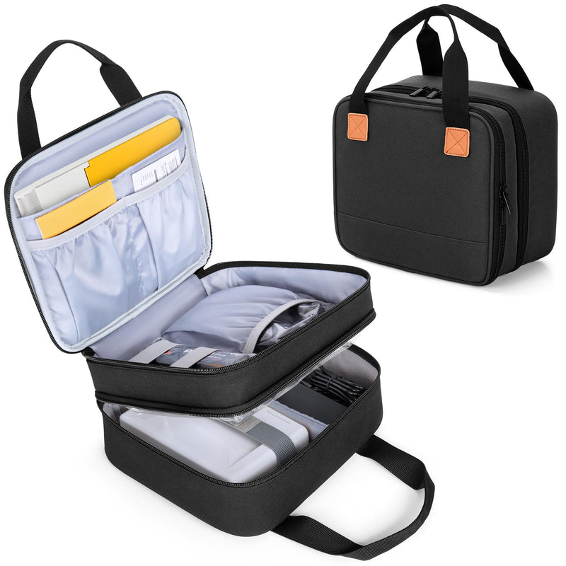 LUXJA Photo Printer Case Compatible with KODAK Dock Plus, Photo Printer Bag with Accessory Pockets, Black