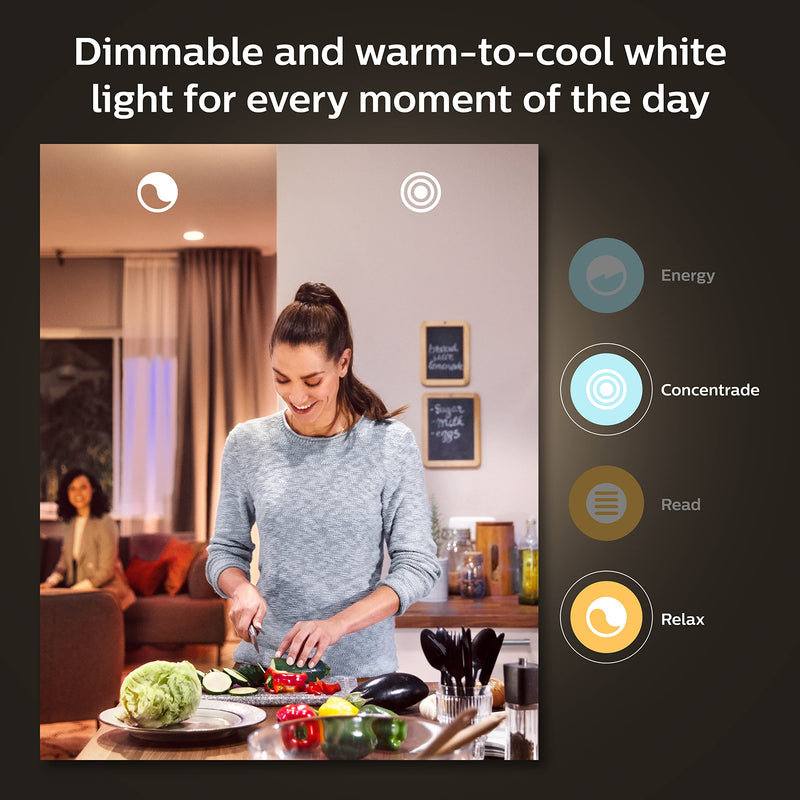 Philips Hue Smart 60W GU10 LED Bulb - White and Color Ambiance Color-Changing Light - 1 Pack - 450LM - Indoor - Control with Hue App - Compatible with Alexa, Google Assistant and Apple Homekit
