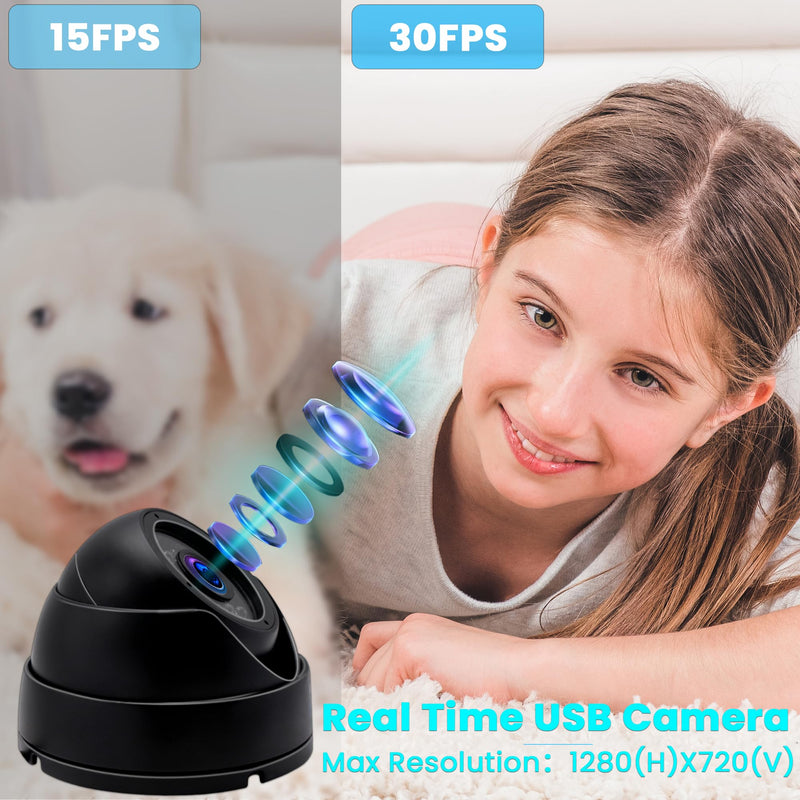 USB Camera Security Camera Outdoor Dome USB Webcam, 720P Day & Night Vision USB Camera for Computer, Waterproof Camera with IR LEDs for Car Park Baby Monitor Home Surveillance 720P Dome Camera