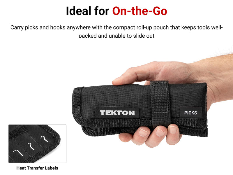 TEKTON Blunt Pick and Hook Set with Pouch (5-Piece) | PNH90404 | Made in USA Blunt Pick and Hook Set (5-Piece, Pouch)