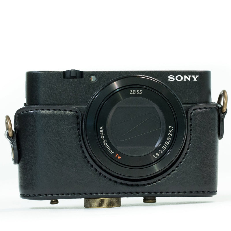 MegaGear MG596 Sony Cyber-shot DSC-HX99, DSC-HX95, DSC-HX90V, DSC-HX80 Ever Ready Leather Camera Case with Strap - Black