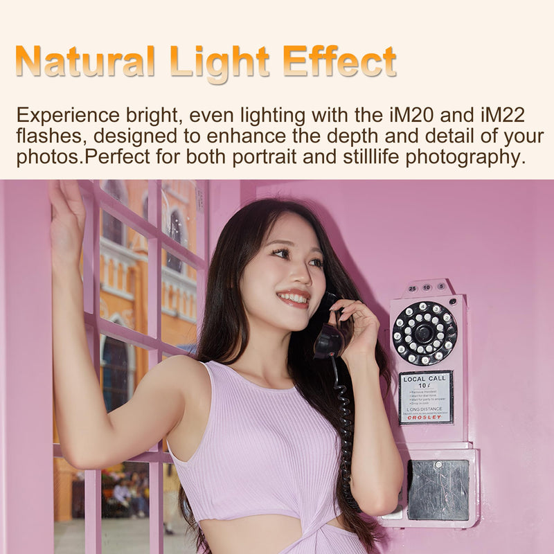 Godox IM20 Mini Camera Flash,3s Recycle Time,440 Full Power Flash Time Built in Lithium Battery for Fuji,for Canon,for Nikon,for Sony, for Olympus Camera (White) white