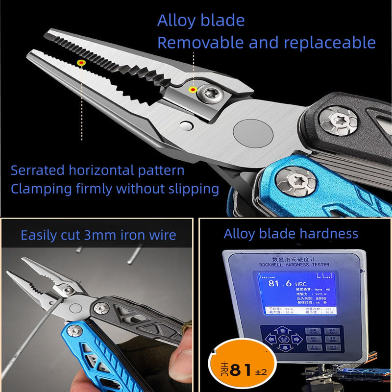Upgraded Adjustable Wrench Multitool Hammer, 18 in 1 | Pocket Multi Tool Pliers, All-in-One Survival Tool, Camping, Everyday Use Upgraded Wrench