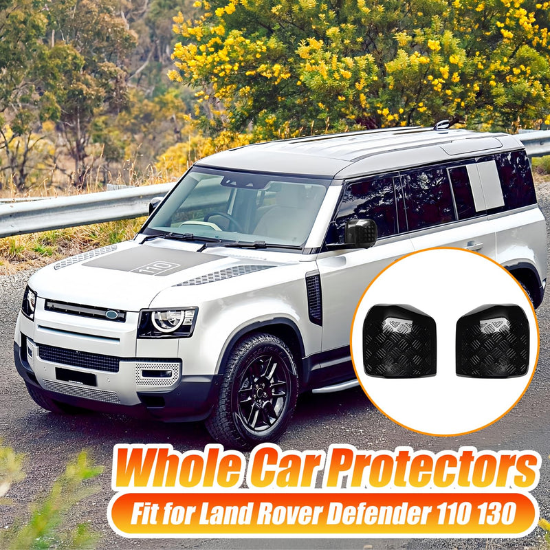 Rearview Mirror ABS Black Body Anti-Scratch Protection Cover Trim Kit Compatible with 2020-2025 Land Rover Defender 90 110 130 Decoration Armor Sticker Trim Exterior Accessories Rearview Mirror Cover